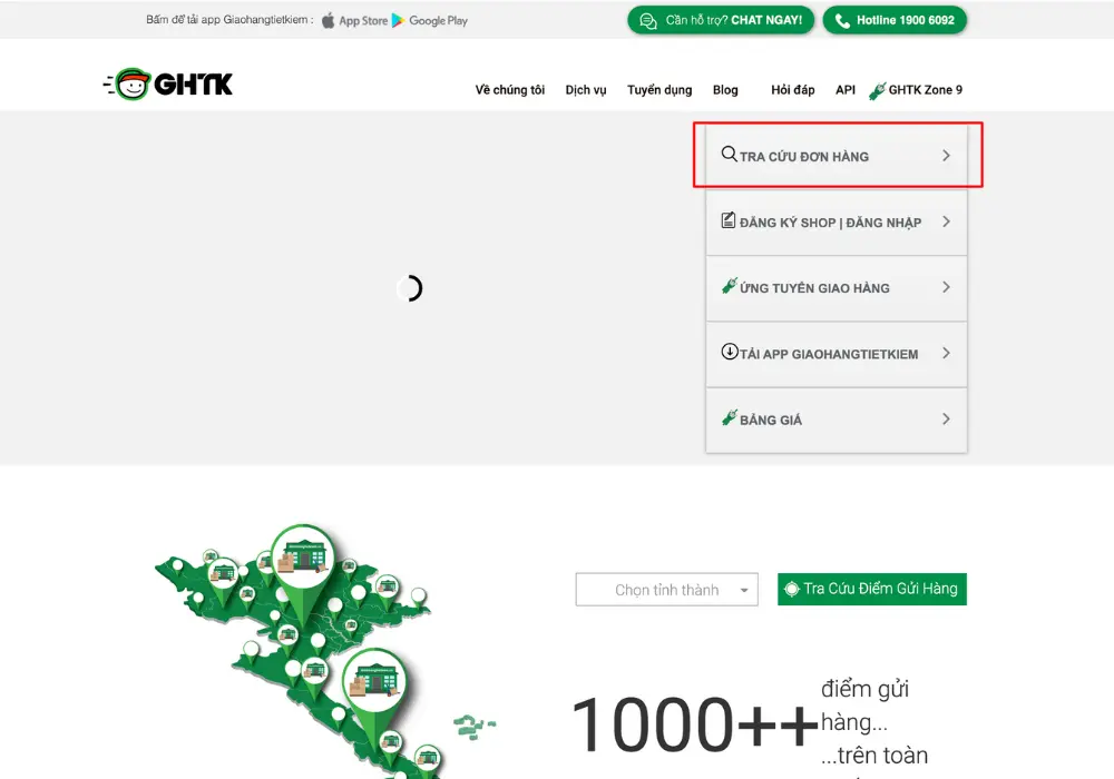 Chọn Tra cứu đơn hàng - Tera CRM