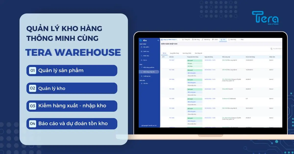 Phần mềm quản lý kho hàng Tera CRM